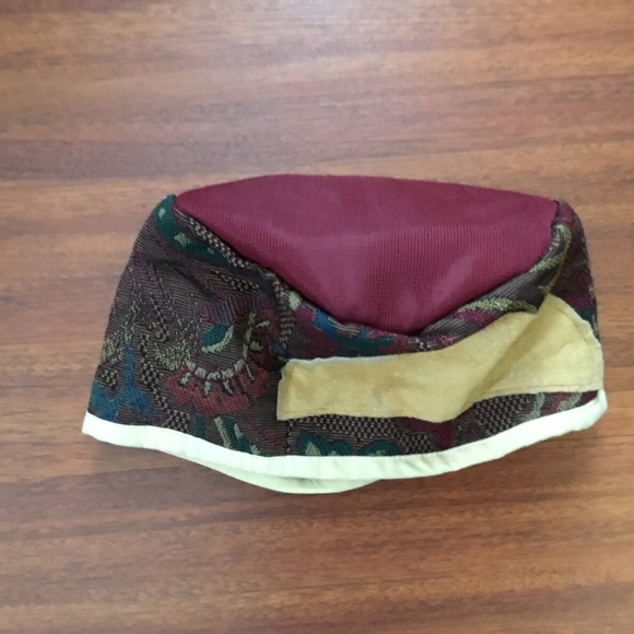 Leather Embroidered Upcycled Fabric Patchwork Hats/Bonnets - Picture 4 of 8